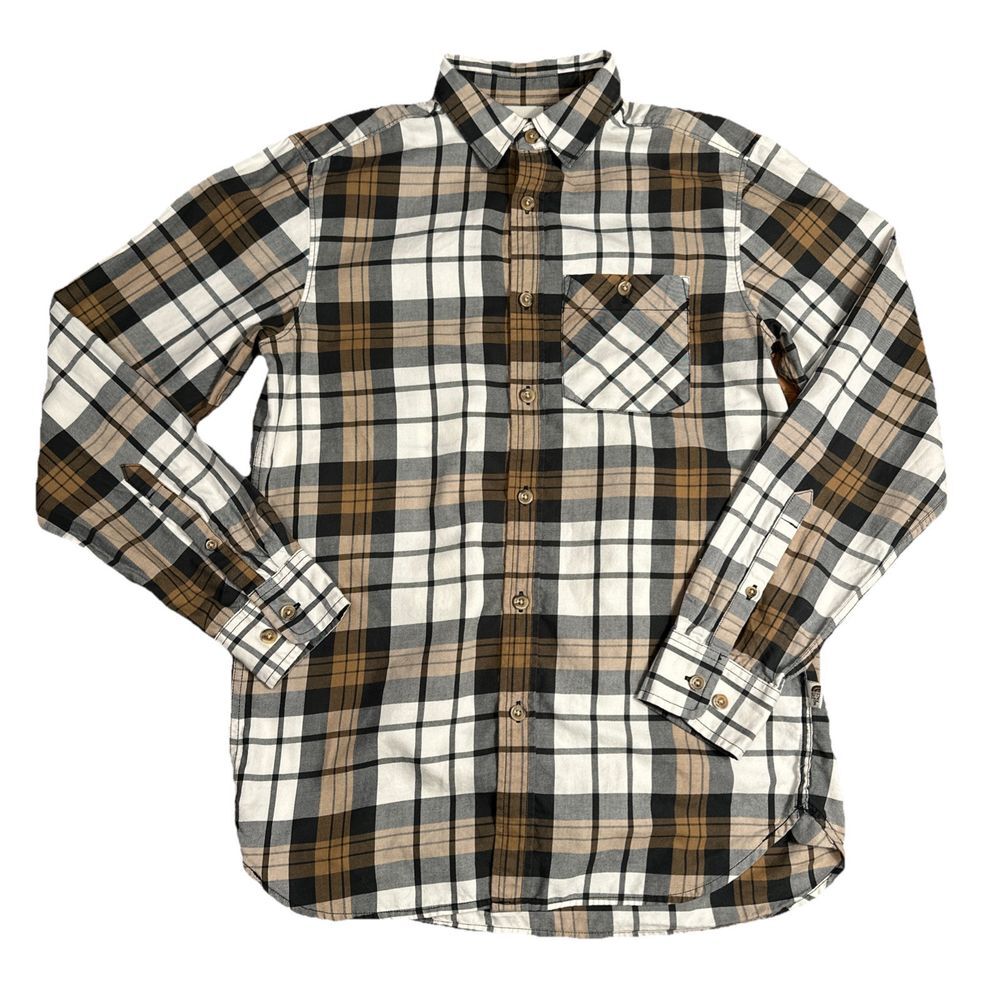 The North‎ Face Small Men's Brown, Black & White Button Down Collared Pocket